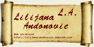 Lilijana Andonović vizit kartica